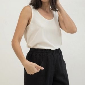 Elizabeth Suzann Ella Silk Crepe Tank in Ivory